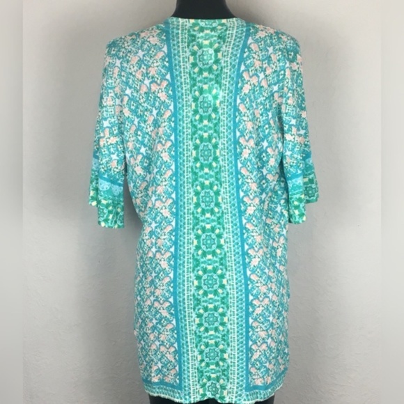 NWT Chico's Tile Cardigan Sweater Blue Green - Picture 3 of 8